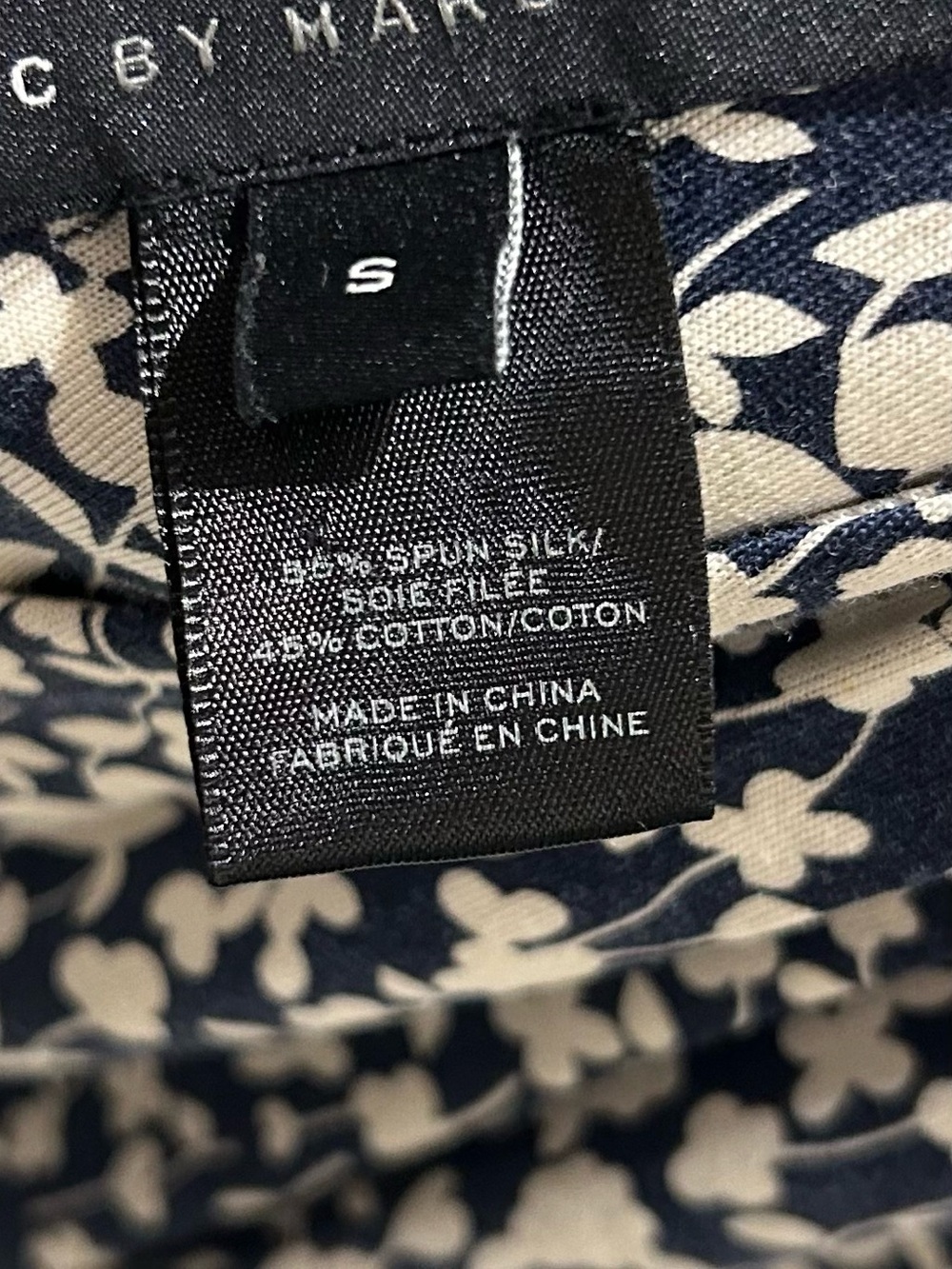 💙 Marc by Marc Jacobs Navy and White Floral Silk & Cotton Blend Knit Midi Dress - Picture 9 of 9